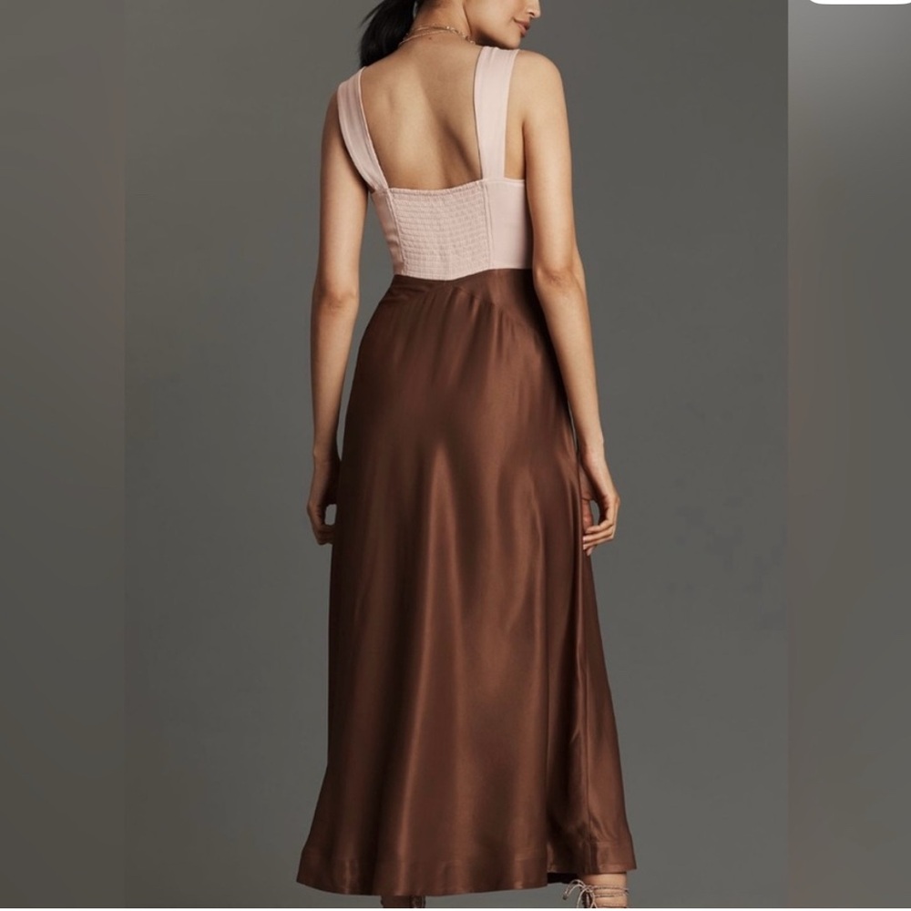 Elegant Brown and Pink Maxi Dress - Picture 2 of 2